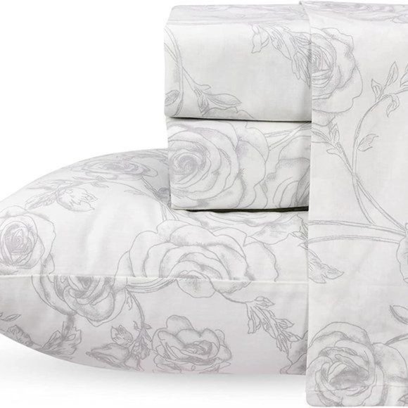 New 4 Piece 100% Cotton Sheet Set - Picture 1 of 9